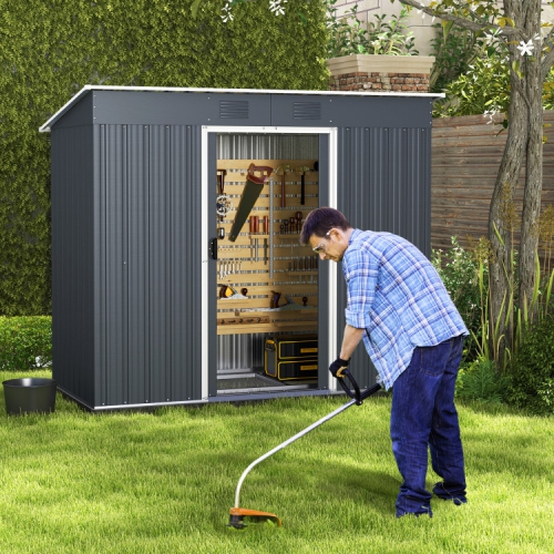 Outdoor Garden Storage Shed Tool House with Ground Foundation Frame