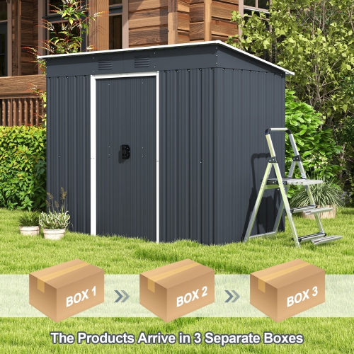 Outdoor Garden Storage Shed Tool House with Ground Foundation Frame