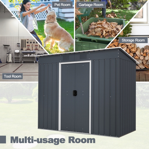 Outdoor Garden Storage Shed Tool House with Ground Foundation Frame