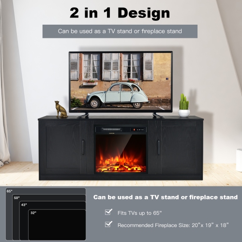 Meuble télé moderne avec 2 armoires pour rangement multimédia et divertissement