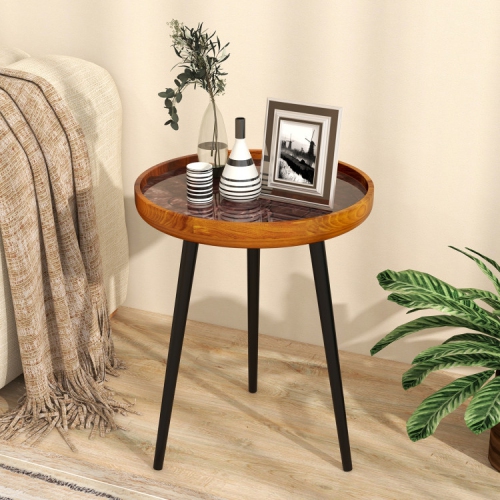 Mid-Century Modern Coffee Table with Sea Shell Decor for Living Room