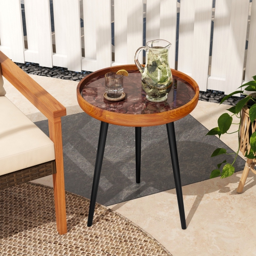 Mid-Century Modern Coffee Table with Sea Shell Decor for Living Room