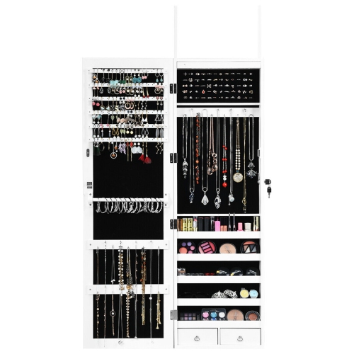 Secure Lockable Jewelry Cabinet Armoire with LED Illumination