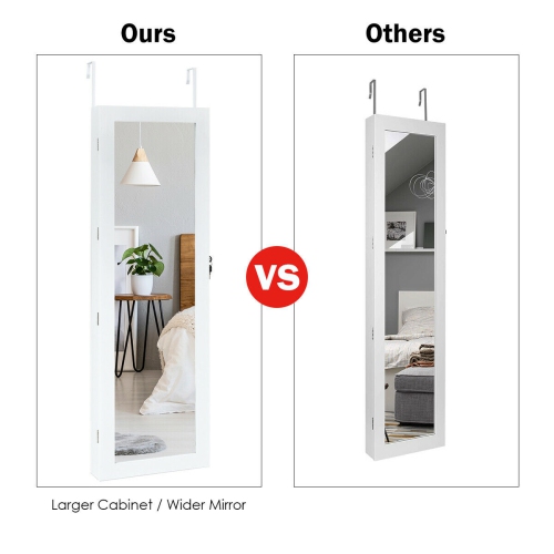 Secure Lockable Jewelry Cabinet Armoire with LED Illumination