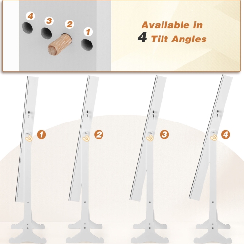 Standing Jewelry Armoire with Full-Length Mirror and Lighting