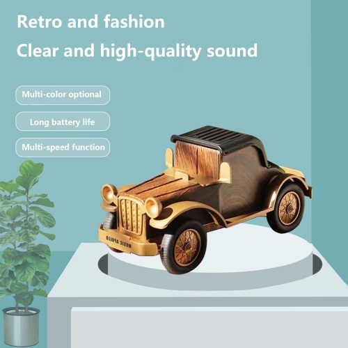 Retro Bluetooth Speaker | Portable Wireless Speaker | Bluetooth/USB Drive/TF Card/AUX Multi-Mode | 5W Subwoofer | Long-Range Wood-Grain Classic Car