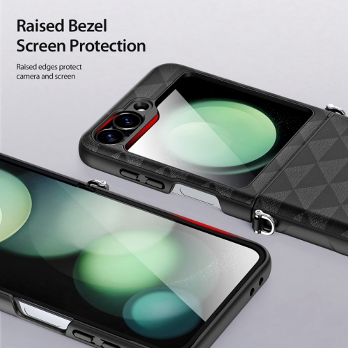 Suitable for Samsung Z Flip 6 folding screen mobile phone case stylish anti-fall full cover back shell protective cover - black