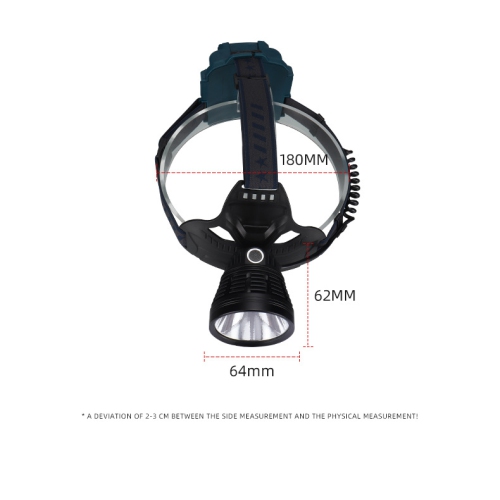 New P70 High-Intensity, Long-Focus, Fixed-Focus Headlamp, USB Rechargeable, Waterproof, Great for Outdoor Night Fishing - Includes USB Cable