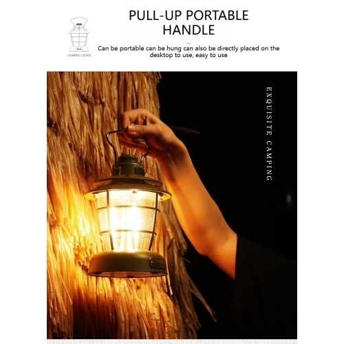 New Outdoor Camping Lantern, LED Retro Lantern, Portable Tent Light, USB Portable Lighting, Outdoor Camping Lantern, Foldable Hanging Camping Lantern