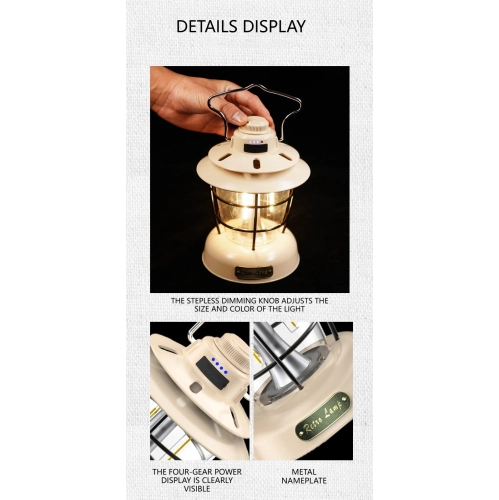 New Outdoor Camping Lantern, LED Retro Lantern, Portable Tent Light, USB Portable Lighting, Outdoor Camping Lantern, Foldable Hanging Camping Lantern