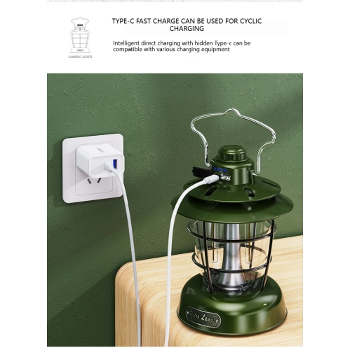 New Outdoor Camping Lantern, LED Retro Lantern, Portable Tent Light, USB Portable Lighting, Outdoor Camping Lantern, Foldable Hanging Camping Lantern