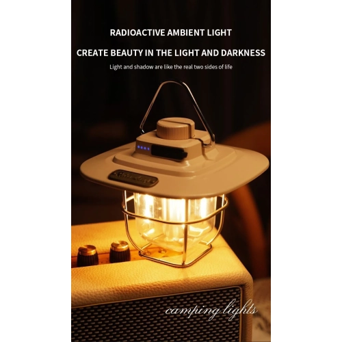 New outdoor camping light LED retro lantern portable tent light USB portable lighting outdoor camping light foldable hanging camping light - LY02