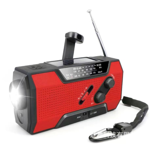Radio portative d'urgence extérieure, radio solaire multifonction à manivelle, lampe de poche d'urgence, ajout parfait à l'équipement de survie -
