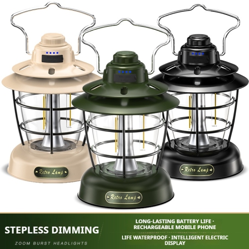 New Outdoor Camping Lantern, LED Retro Lantern, Portable Tent Light, USB Portable Lighting, Outdoor Camping Lantern, Foldable Hanging Camping Lantern