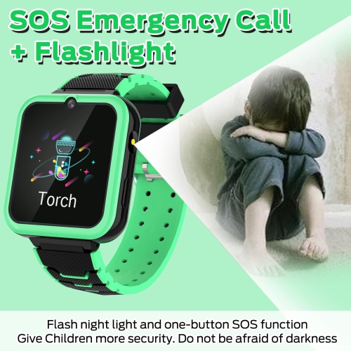 Kids Smartwatch Phone for Boys Girls with 16 Games, HD Touch Screen Smart Watch for Kids with Games Music Player-blue