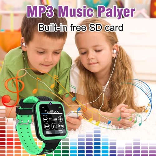 Kids Smartwatch Phone for Boys Girls with 16 Games, HD Touch Screen Smart Watch for Kids with Games Music Player-blue