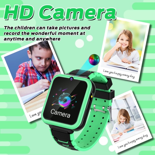 Kids Smartwatch Phone for Boys Girls with 16 Games, HD Touch Screen Smart Watch for Kids with Games Music Player-blue