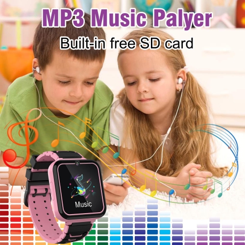 Kids Smartwatch Phone for Boys Girls with 16 Games, HD Touch Screen Smart Watch for Kids with Games Music Player-red