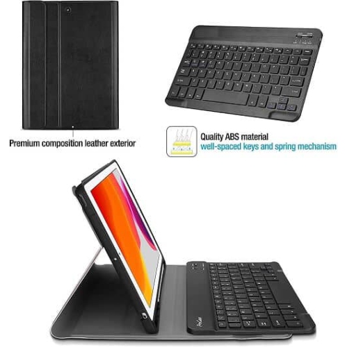 Tasnim for iPad 9th/8th/7th Generation Case with Keyboard, Detachable Wireless Keyboard Case, Rechargeable Stand Folio Keyboard Case for iPad 9th