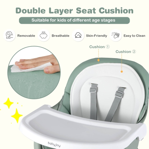 Siège rehausseur de salle à manger convertible 6-en-1 avec plateau amovible de Costway