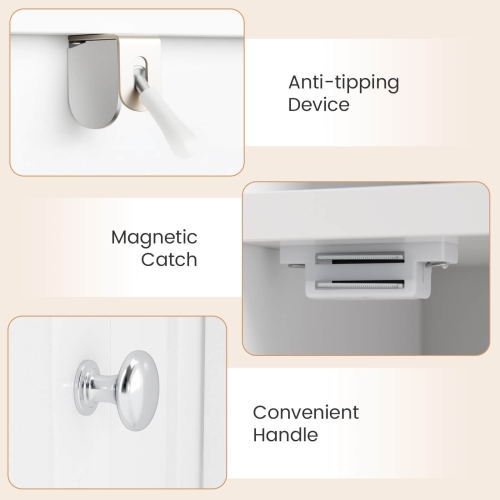 Costway Bathroom Storage Cabinet with Door Toilet Paper Holder Stand for Small Spaces Black/Gray/White