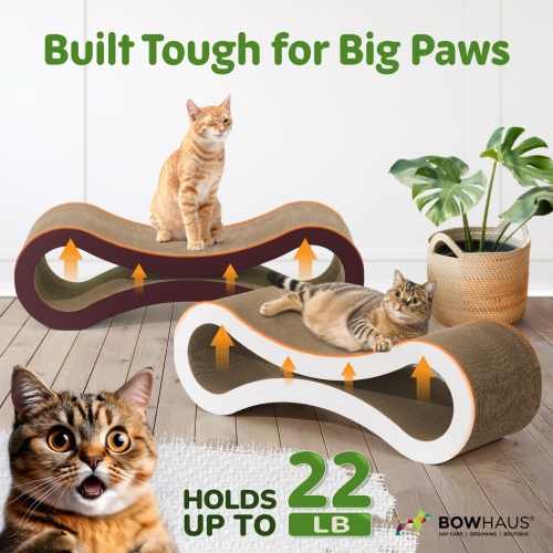 CAPHAUS Infinity Cat Scratcher Lounger, Reversible Scratcher, Durable & Long-Lasting, Cat Cardboard Scratcher, Large Cat Scratching Pad, Scratching