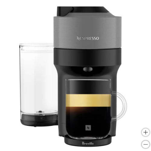 Nespresso Vertuo Pop+ Deluxe Coffee and Espresso Machine by Breville with Aeroccino Milk Frother, Titan