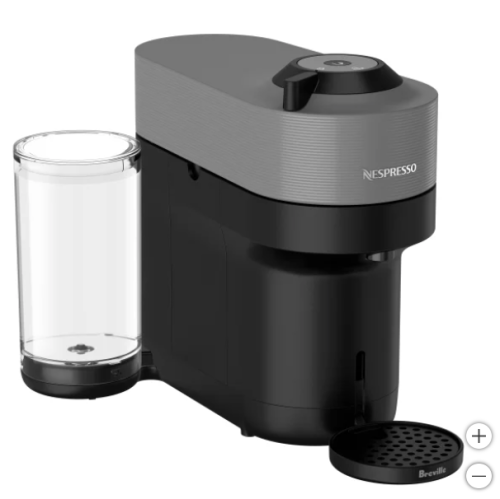 Nespresso Vertuo Pop+ Deluxe Coffee and Espresso Machine by Breville with Aeroccino Milk Frother, Titan