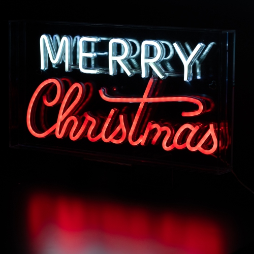 Affiche murale illuminée au néon «&nbsp;Joyeux Noël&nbsp;» de LED - 17&nbsp;po
