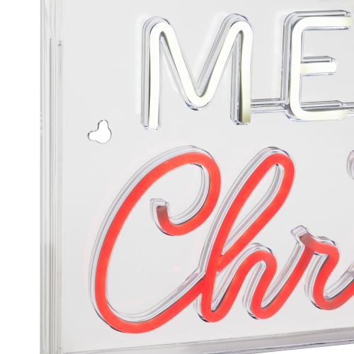 Affiche murale illuminée au néon «&nbsp;Joyeux Noël&nbsp;» de LED - 17&nbsp;po