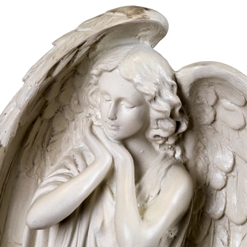 Statue de jardin d'extérieur Ange debout avec ailes - 16,5&nbsp;po