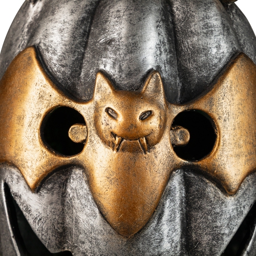 Lighted Metallic Jack-O-Lantern in Bat Mask Halloween Decoration - 14" - Multi LED