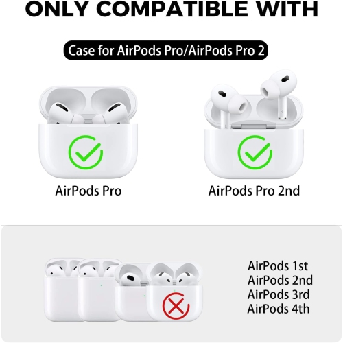 Étui robuste avec porte-clés pour AirPods Pro/Pro2 - Étui seulement - Gris chaud