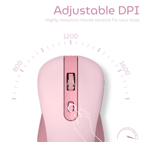 Clavier et souris sans fil USB Quiet Office Cute sans fil pour ordinateur de bureau - Sans fil 2,4 GHz rose