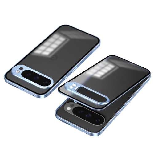 Compatible with Google Pixel 9 pro XL Metal Frame Single-Sided Snap-On Phone Case - Peak Blue