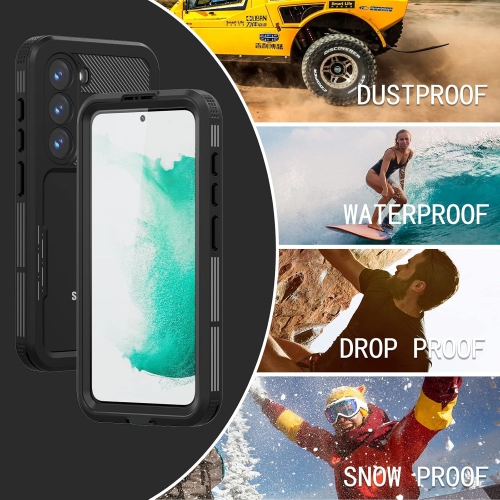 Suitable for Samsung S23 diving mobile phone case anti-drop shockproof full cover built-in screen protector - black