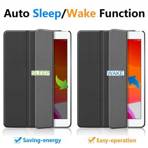 Étui Smart Case de Tasnim pour iPad 6ᵉ/5ᵉ de 9,7 po 2018 2017, étui-support ultramince avec couvercle intelligent givré translucide au dos -