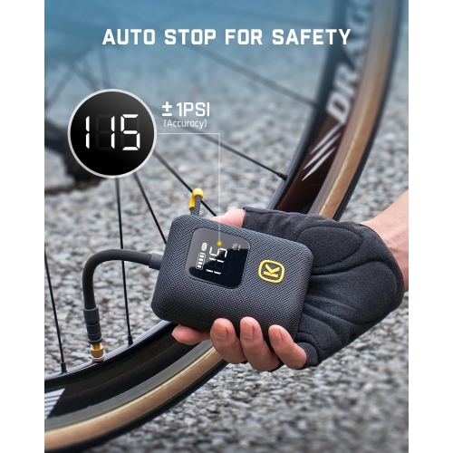 Pompe de vélo électrique miniature X8 Ace de Fanttik – gonfleur de pneus de vélo portatif rapide 150 lb/po², pompe à air électrique rechargeable