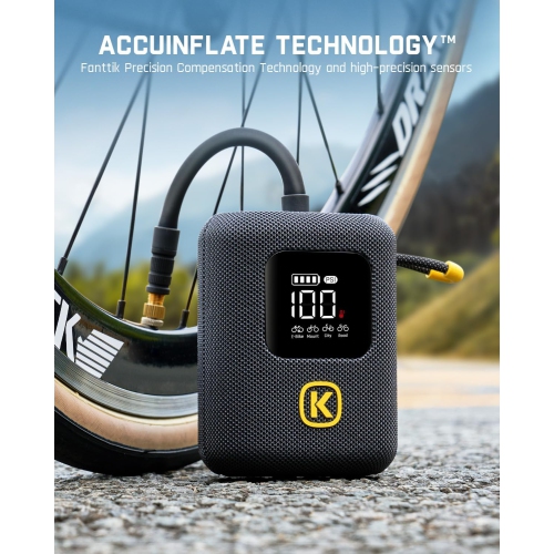 Pompe de vélo électrique miniature X8 Ace de Fanttik – gonfleur de pneus de vélo portatif rapide 150 lb/po², pompe à air électrique rechargeable