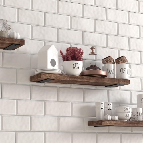 Floating Shelf Brackets | Hidden Black Carbon Steel Brackets for 6-inch Board Kitchen, Nursery | Minimalist Design for Fireplace Mantel, Bookshelves,