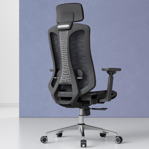 Open Box – Logicfox Ergonomic mesh Office Chair, Computer Desk Chair with 3D Armrests, Adjustable Lumbar Cushion & 2D Headrest, Black High Back