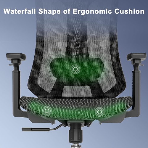 Open Box – Logicfox Ergonomic mesh Office Chair, Computer Desk Chair with 3D Armrests, Adjustable Lumbar Cushion & 2D Headrest, Black High Back