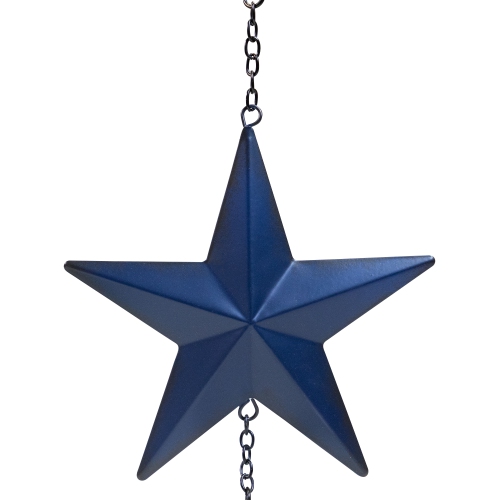 Metal Stars and Bell Hanging Patriotic Wind Chime Decoration - 26"