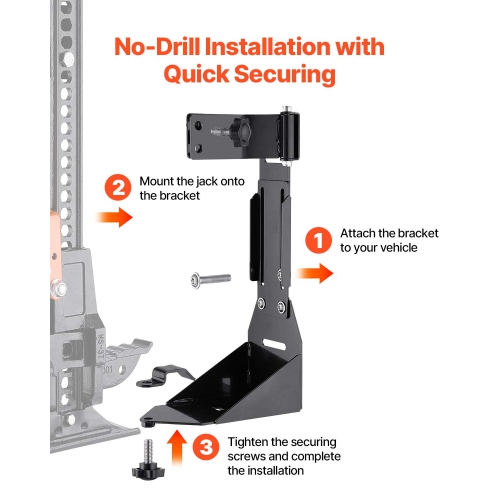 VEVOR High Lift Jack Mount Bracket, Farm Jack Holder Mounting Kit, Mount Carrier for Off Road Jacks, Compatible With YJ, TJ (1997-2006), JK