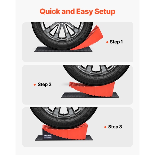VEVOR 2 Pcs Camper Levelers, RV Leveling Blocks, up to 8818.5lbs Camper Wheel Chocks, Max. 4" Leveling Height Heavy Duty Curved Levelers, with