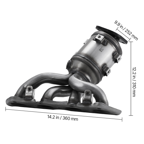 VEVOR 1.6L L4 Catalytic Converter, Compatible with Kia Soul Rio/Hyundai Veloster Accent, Front, Replacement OE 674-891, 16680, Stainless Steel High