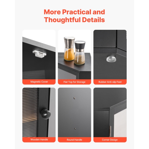 VEVOR Corner Bread Box for Kitchen Counter, Double Layer Large Capacity Bamboo Bread Storage Container, Farmhouse Wooden Breadbox for Homemade Bread,