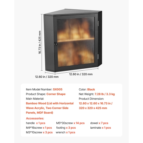 VEVOR Corner Bread Box for Kitchen Counter, Double Layer Large Capacity Bamboo Bread Storage Container, Farmhouse Wooden Breadbox for Homemade Bread,