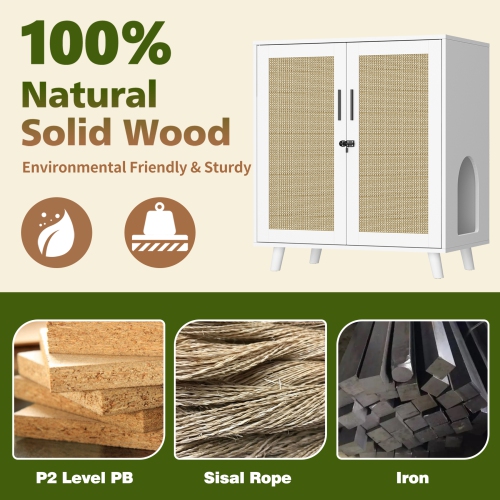 Famapy Modern Cat House with Raised Base and Storage – Stylish & Safe Indoor Pet Home for Cats,,White