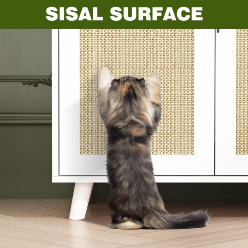 Famapy Modern Cat House with Raised Base and Storage – Stylish & Safe Indoor Pet Home for Cats,,White